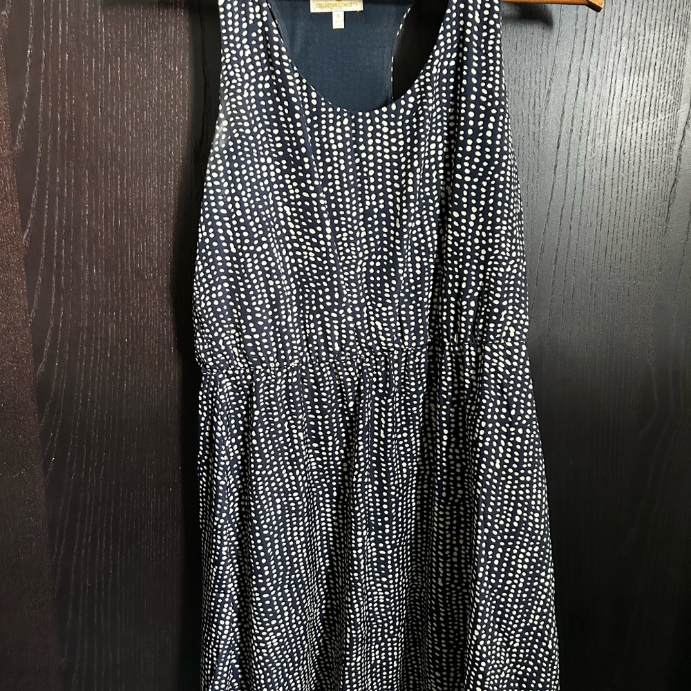 Elegant Black and White Polka Dot Dress